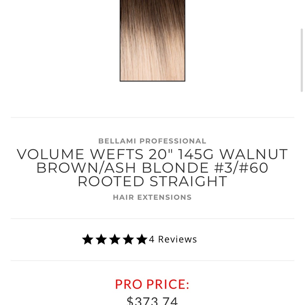 COPY - BELLAMI PROFESSIONAL
VOLUME WEFTS 20" 145G WALNUT BROWN/ASH